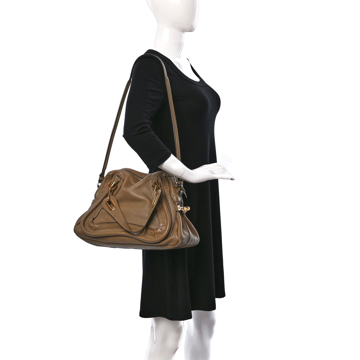 Chloe Calfskin Medium PARATY Barbour Khaki 2 of 20