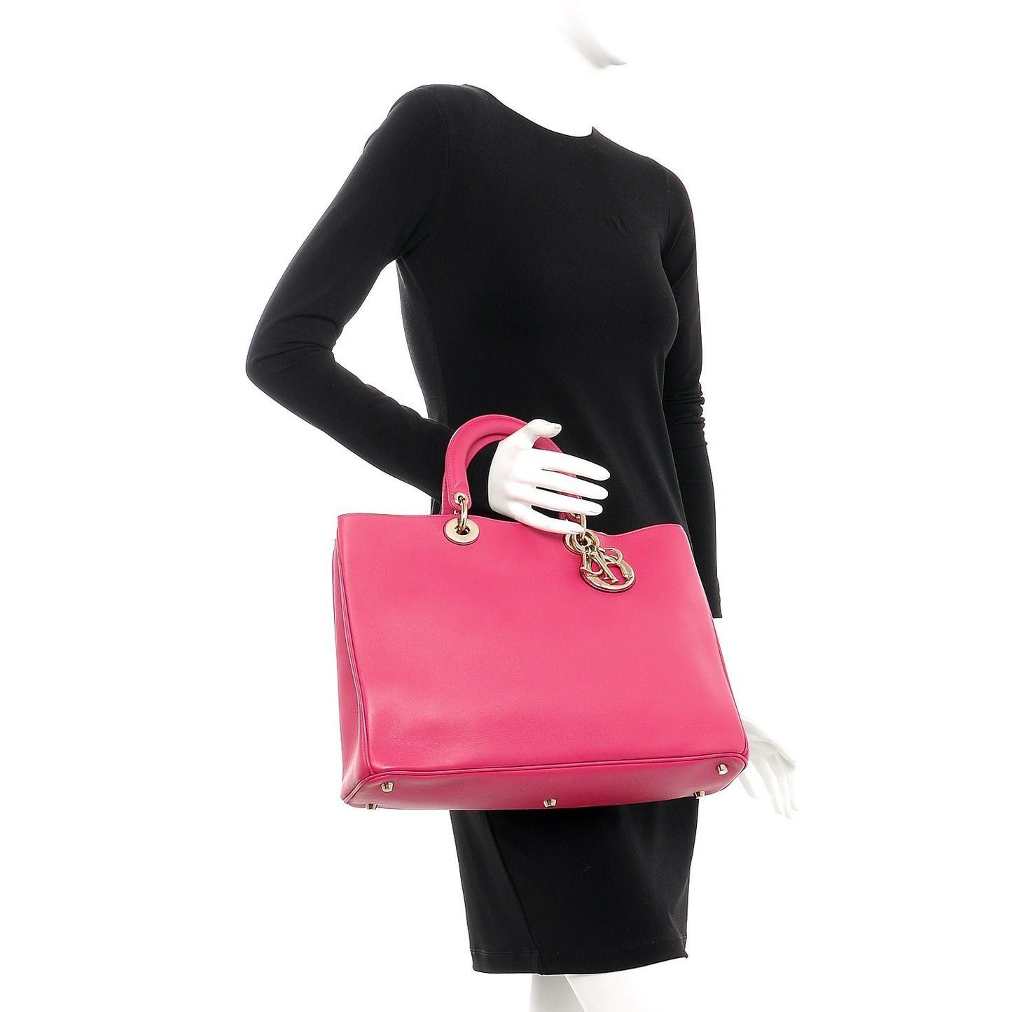 Smooth Calfskin Large Diorissimo Fuchsia
