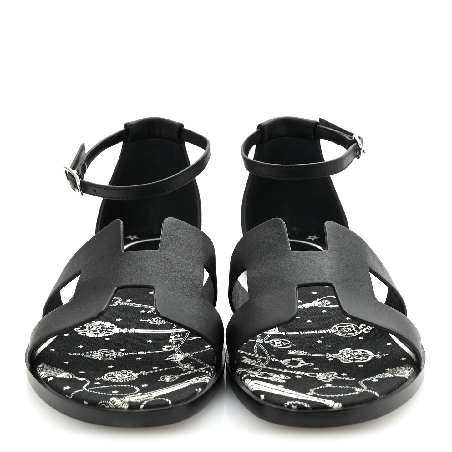 Calfskin Santorini Sandals 38 Black
