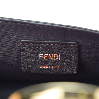 Fendi Vitello Cruise F is Fendi Bi-Color FF 1974 Embossed Envelope Belt Bag Maya Black Fragola 7 of 11