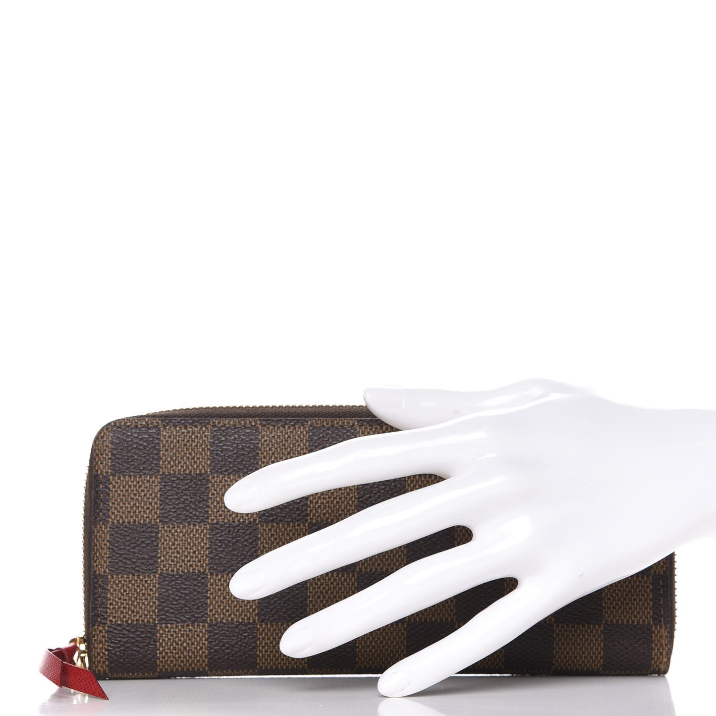 Damier Ebene Clemence Wallet Cherry