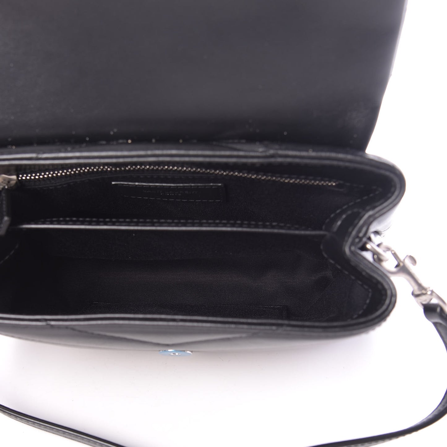 Calfskin Y Quilted Monogram Toy Loulou Crossbody Bag Black