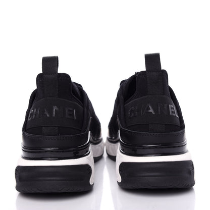 Chanel Velvet Calfskin Mixed Fibers CC Sneakers 37 Black 7 of 11