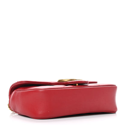 Gucci Calfskin Matelasse Super Mini GG Marmont Shoulder Bag Hibiscus Red 4 of 9