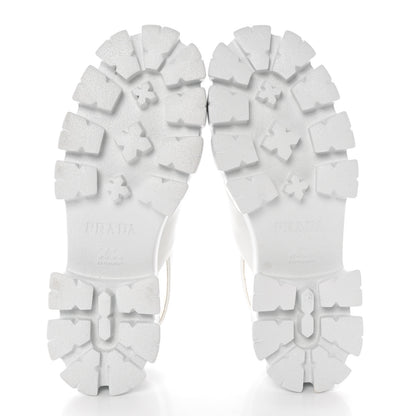 Prada Spazzolato Metal Triangle Logo Padded Monolith 55mm Slingback Sandals 38.5 White 5 of 12