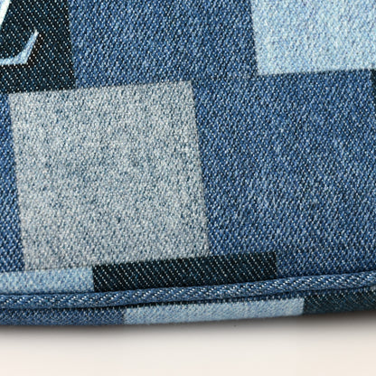 Louis Vuitton Denim Damier Monogram Patchwork Multi Pochette Accessories Blue Rouge 18 of 18