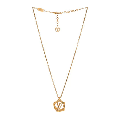 Louis Vuitton Metal Garden Louise Necklace Gold 3 of 4