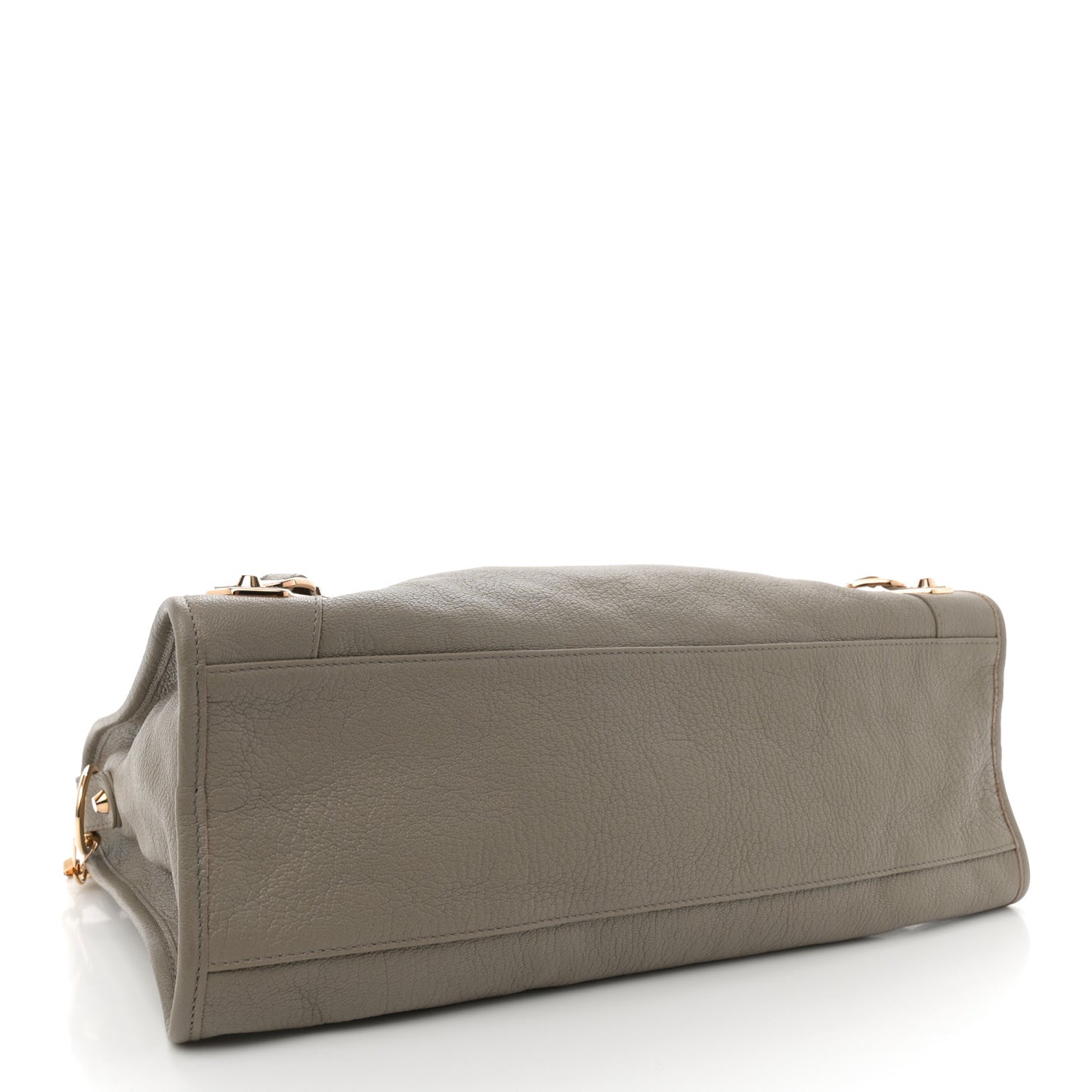 Chevre Gold Metallic Edge Hardware City Gris Taupe