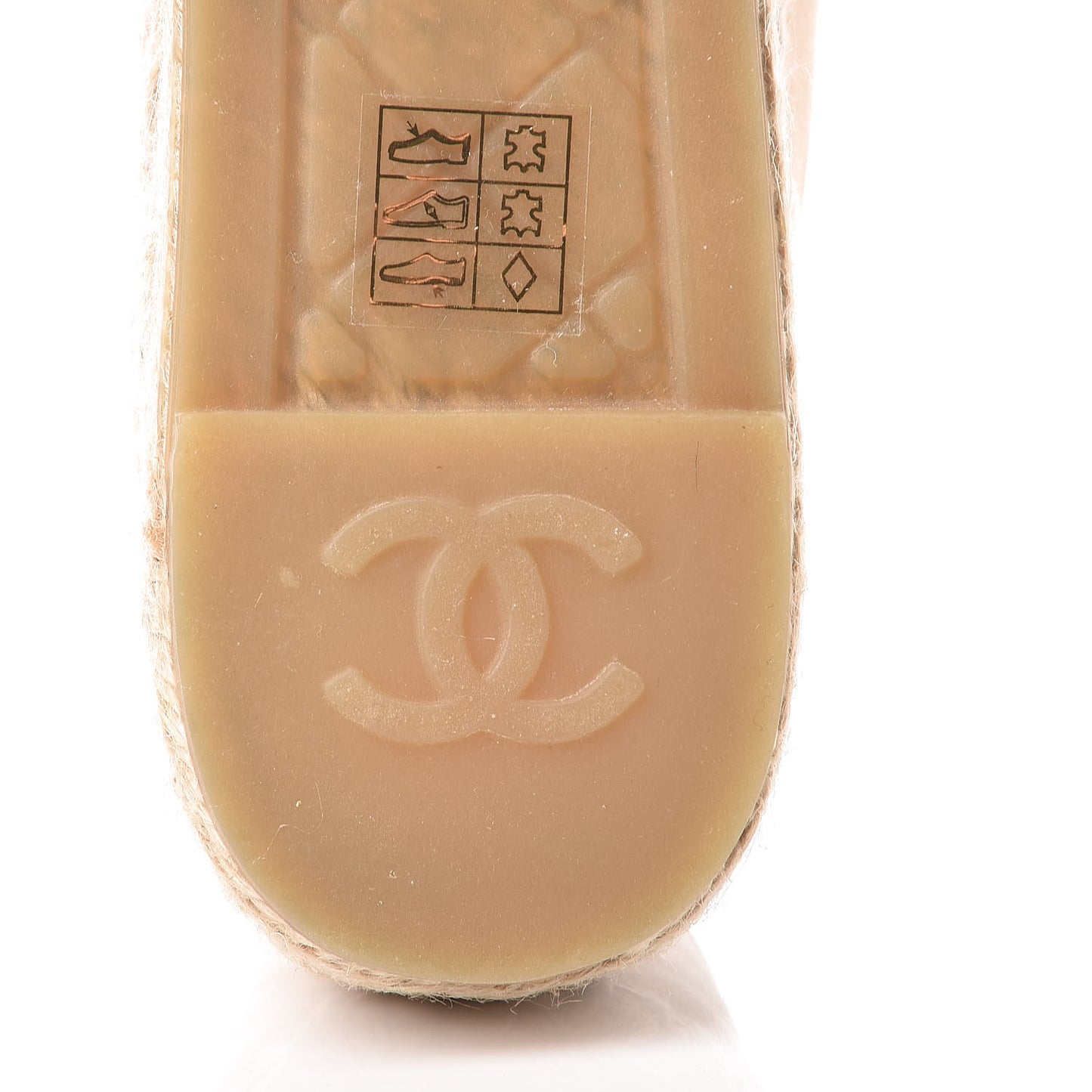 Lambskin CC Espadrilles 38 Beige Black