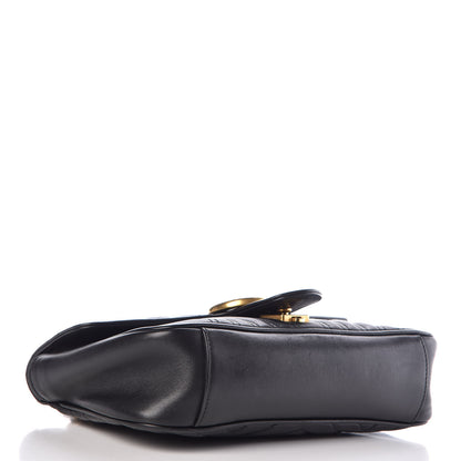 Gucci Calfskin Matelasse Small GG Marmont Shoulder Bag Black 4 of 18
