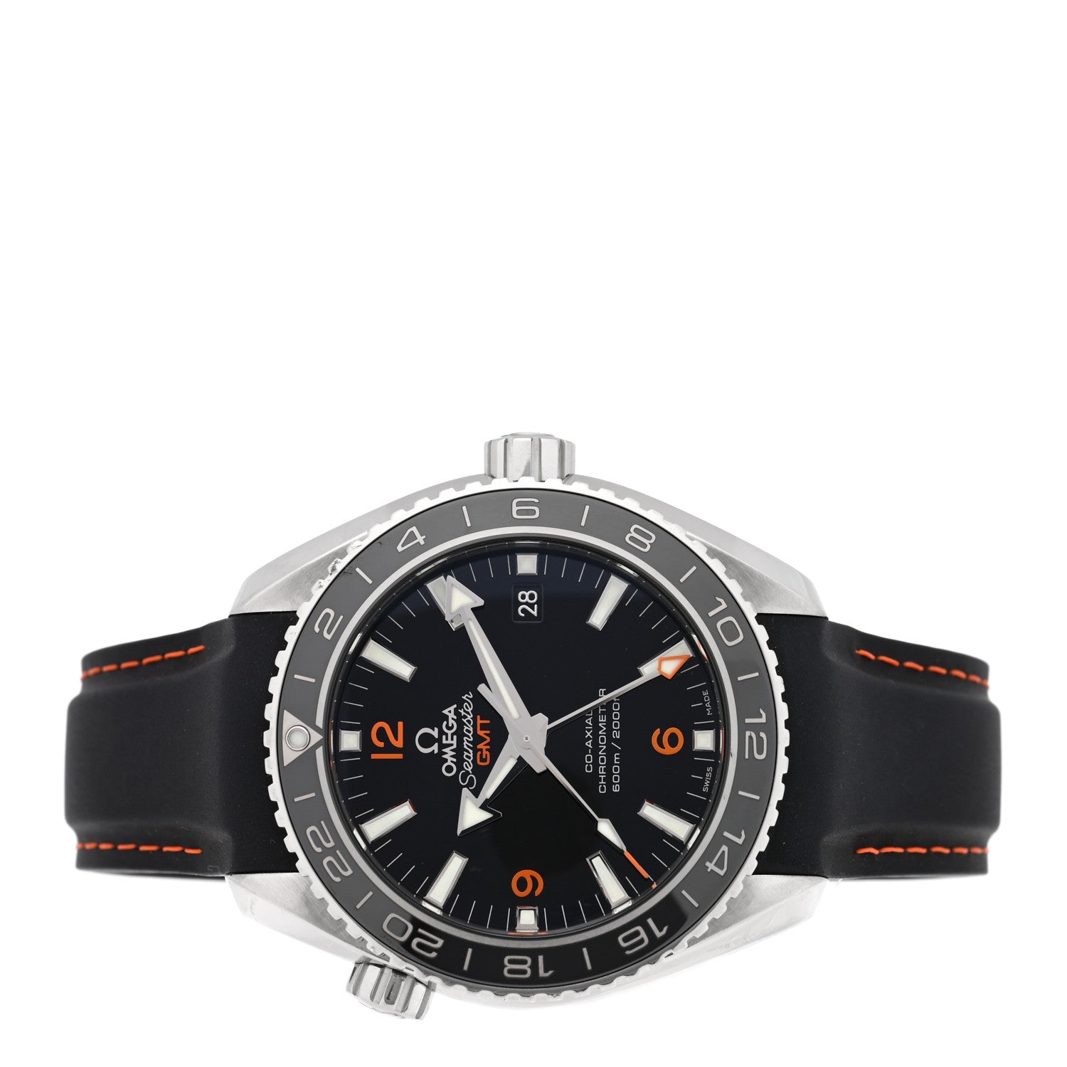 Omega Stainless Steel Calfskin 43mm Seamaster Planet Ocean GMT Co-Axial Chronometer Automatic Watch Black 232.32.44.22.01.002 2 of 5