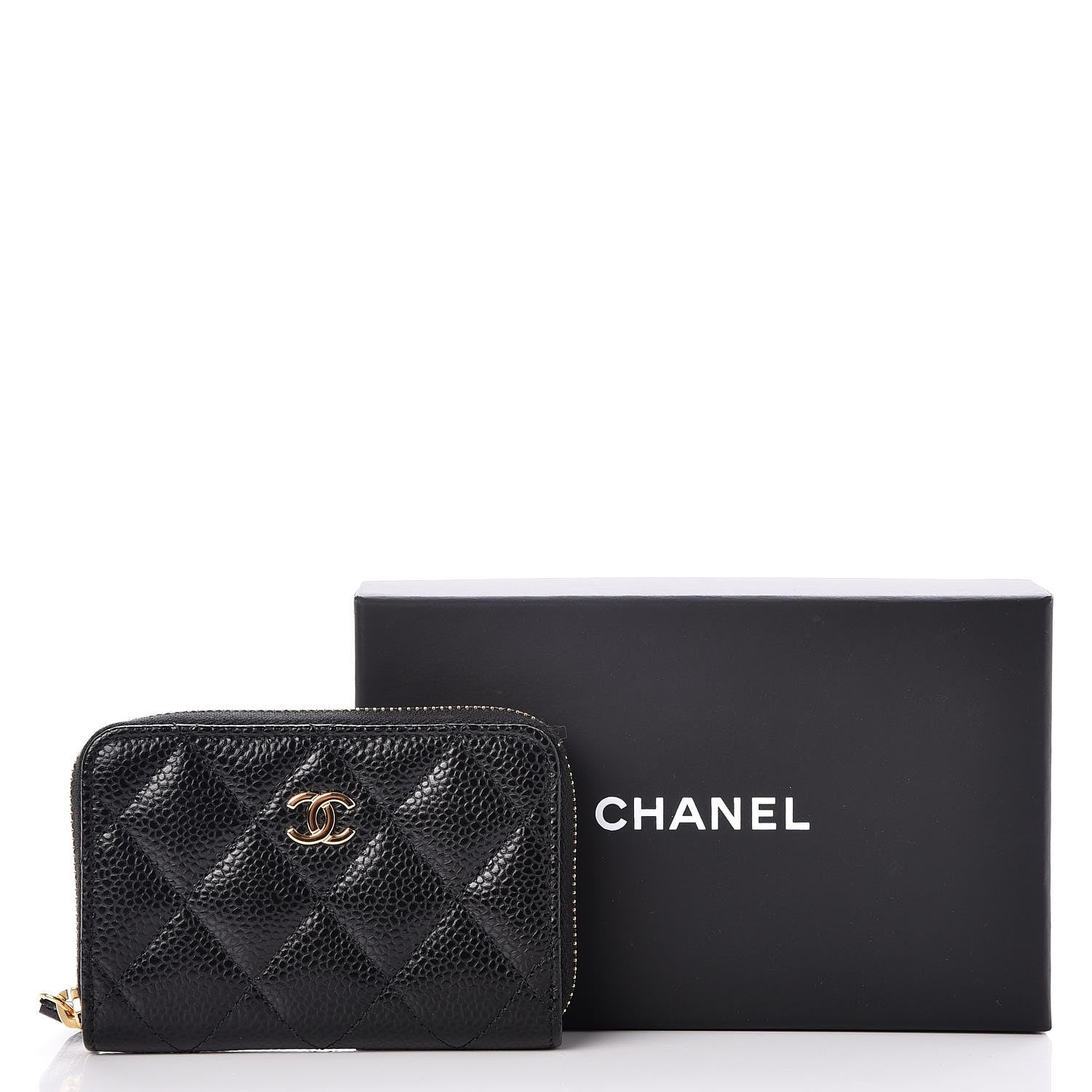 Chanel Caviar Quilted Zip Coin Purse Black 8 of 8