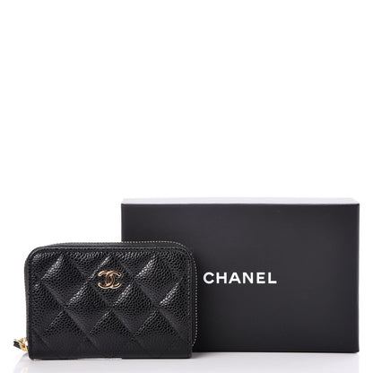 Chanel Caviar Quilted Zip Coin Purse Black 8 of 8