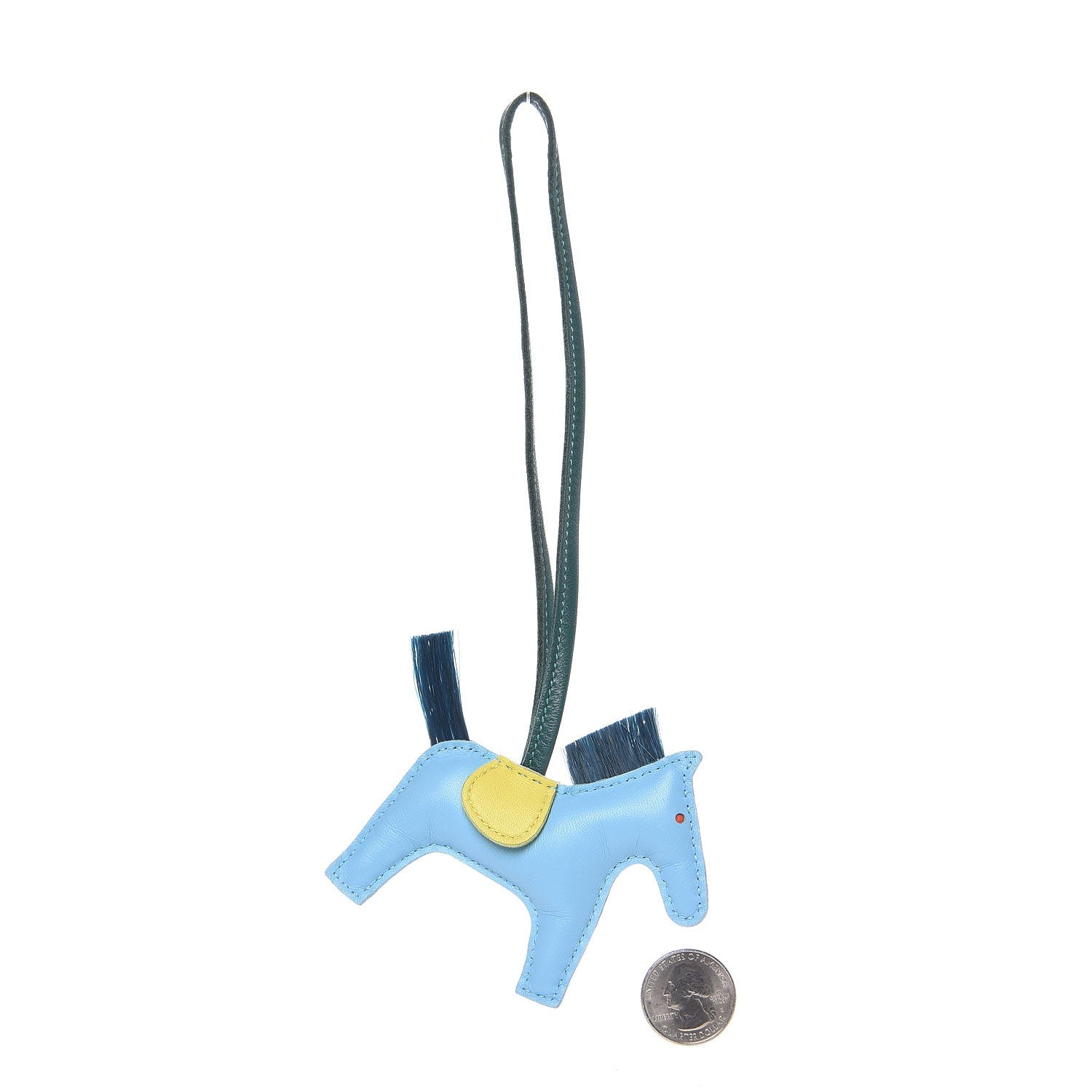 Hermes Milo Lambskin Horsehair Grigri Rodeo Horse Bag Charm PM Celeste Lime Malachite Orange Poppy Vert Fonce 2 of 4