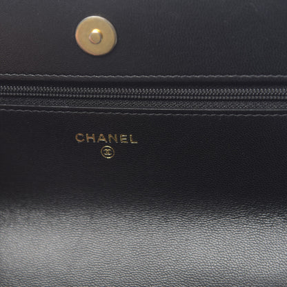Chanel Wool Tweed Lambskin Quilted 19 Wallet On Chain WOC and Coin Purse Black White 5 of 10