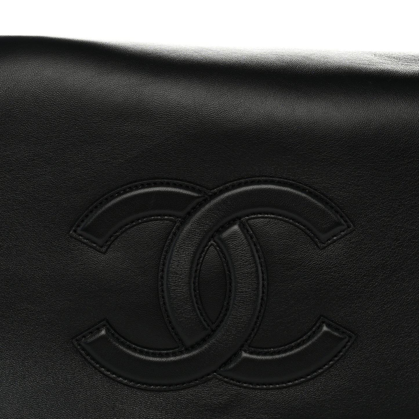 Lambskin CC Maxi Messenger Bag Black
