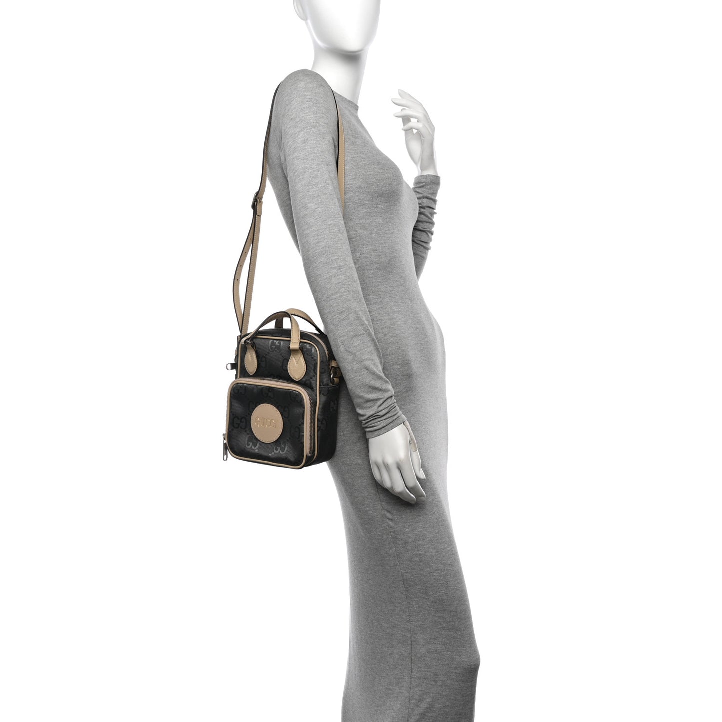 Econyl Nylon Monogram Off The Grid Shoulder Bag Graphite Grey New Plaster