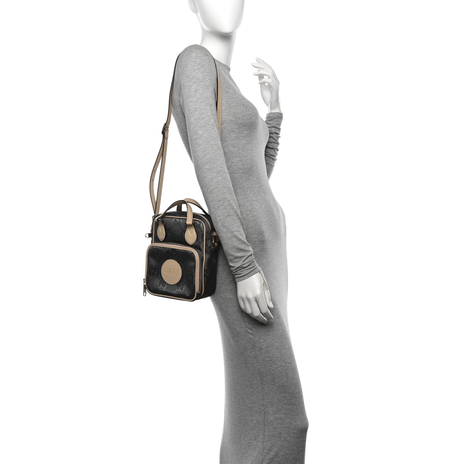Gucci Econyl Nylon Monogram Off The Grid Shoulder Bag Graphite Grey New Plaster 2 of 10