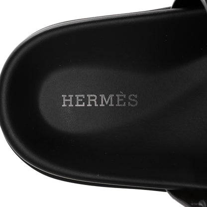 Hermes Calfskin Womens Chypre Sandals 40.5 Black 7 of 9