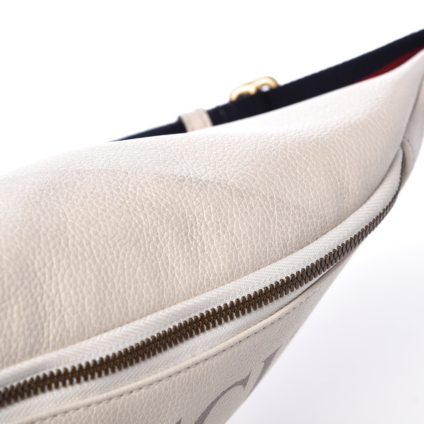 Grained Calfskin Logo Belt Bag White