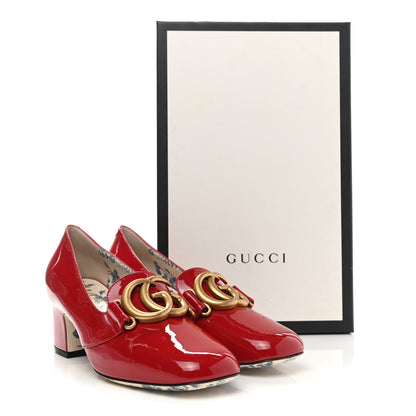 Gucci Vernice GG Victoire 55mm Loafer Pumps 36 Hibiscus Red 9 of 9
