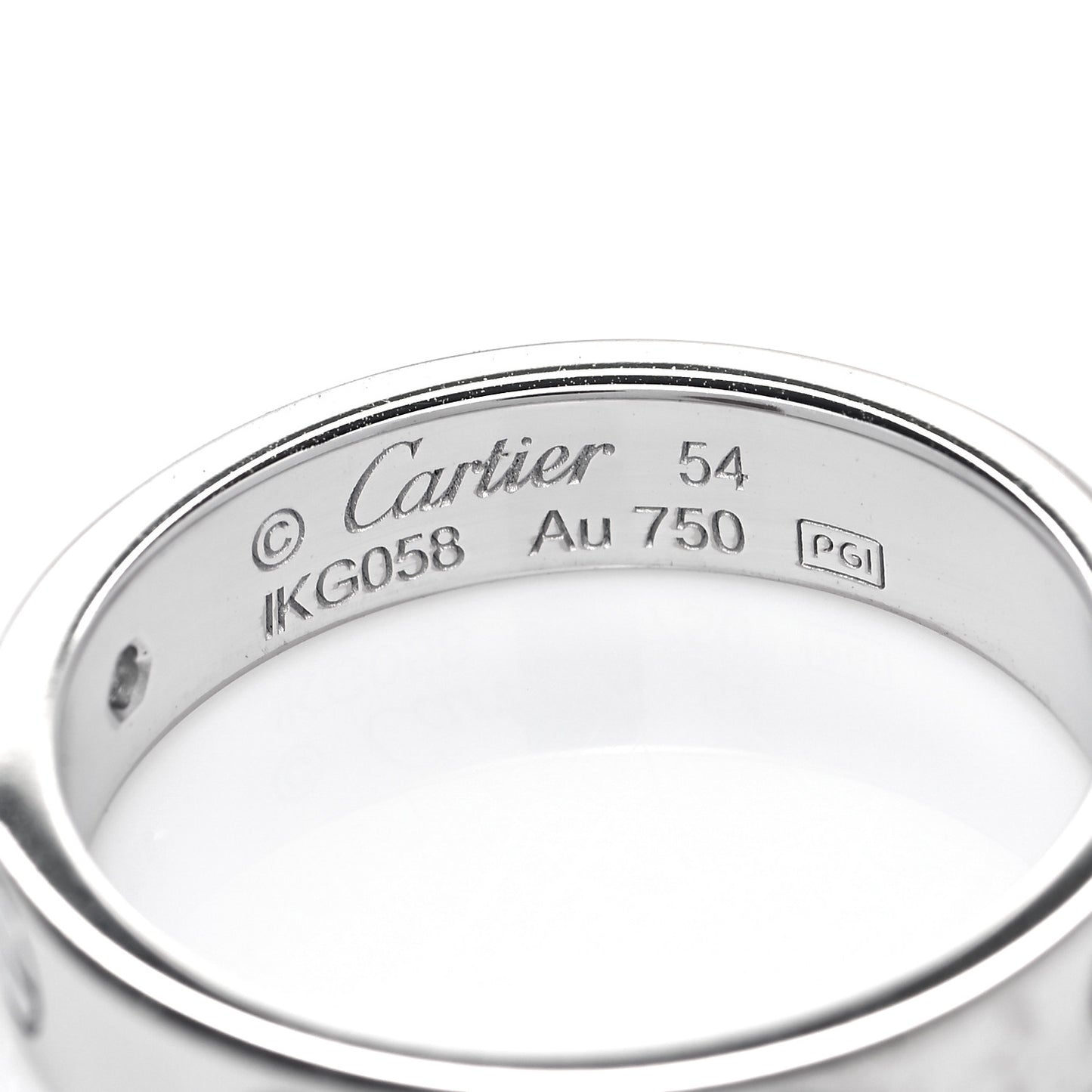 18K White Gold Diamond 4mm LOVE Wedding Band Ring 54 6.75