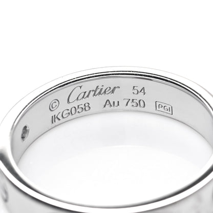 Cartier 18K White Gold Diamond 4mm LOVE Wedding Band Ring 54 6.75 7 of 8