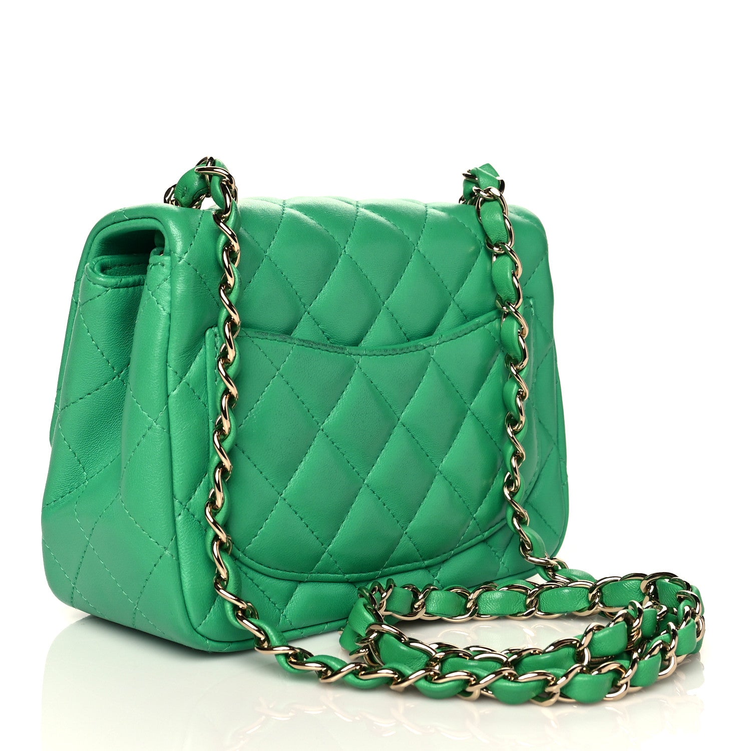 Chanel Lambskin Quilted Mini Square Flap Green 2 of 10