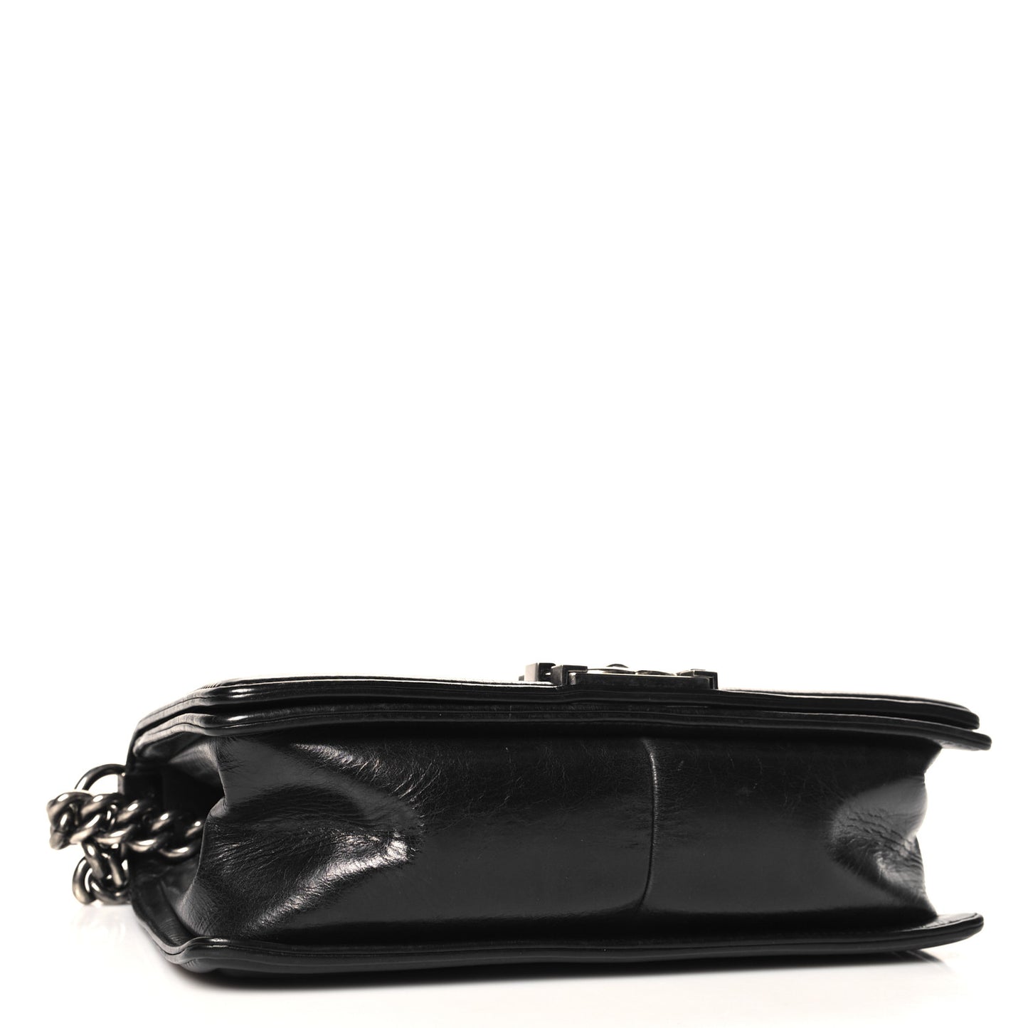 Calfskin Double Stitch Medium Boy Flap Black