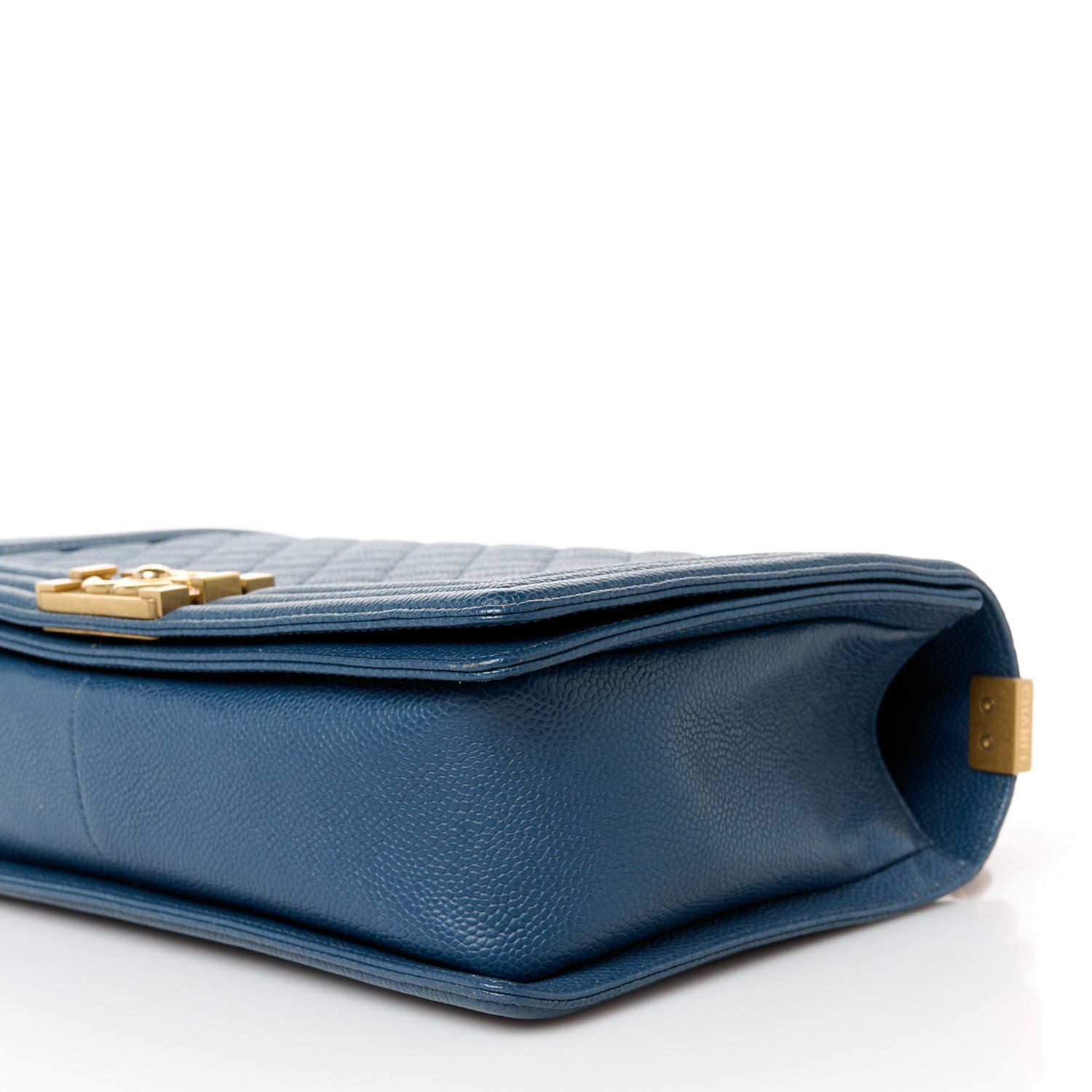 Chanel Caviar Quilted New Medium Boy Flap Dark Navy Blue 10 of 10