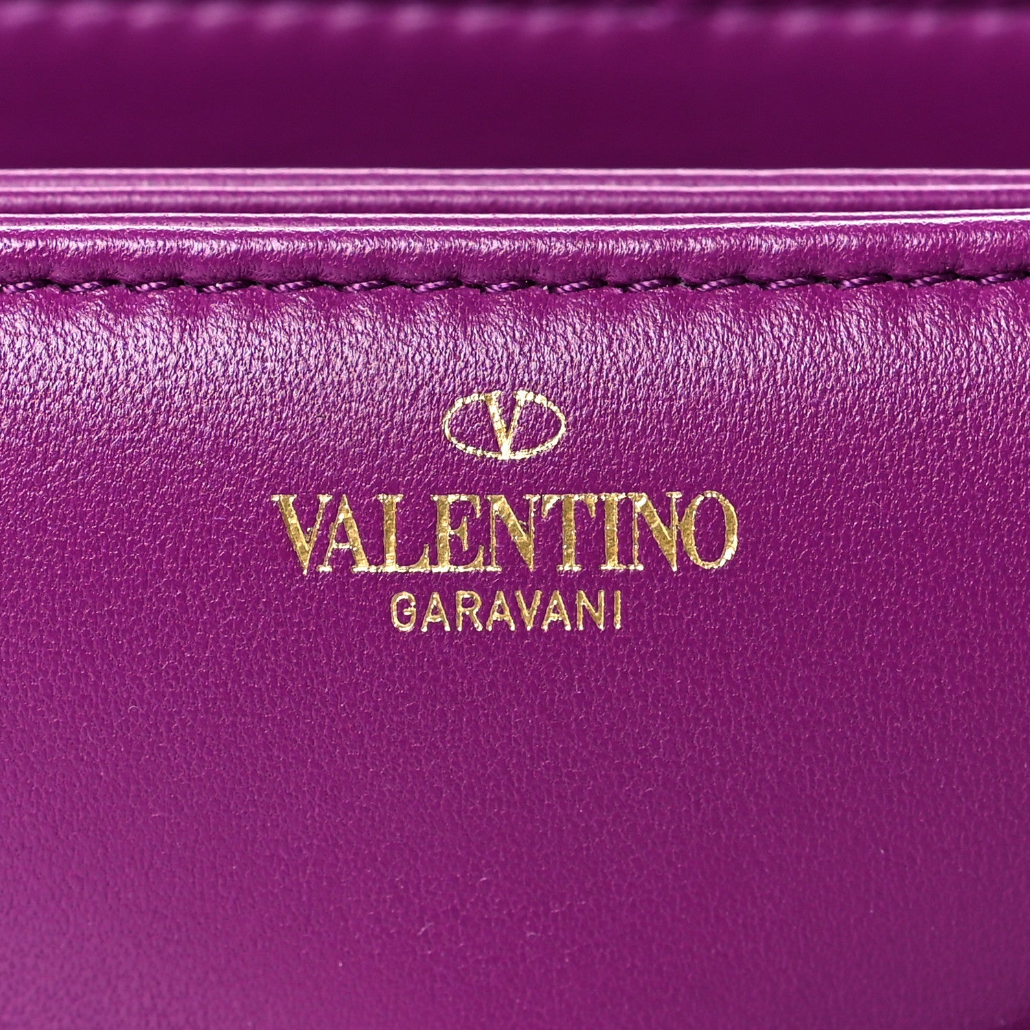 Valentino Garavani Nappa One Stud Chain Clutch Prune 6 of 9