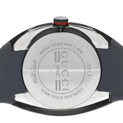 Gucci Stainless Steel Rubber 46mm Sync Web Quartz Watch Grey 4 of 4