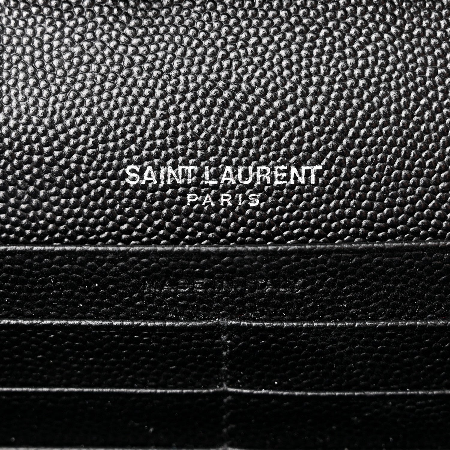 Saint Laurent Grain De Poudre Matelasse Chevron Monogram Chain Wallet Black 6 of 10