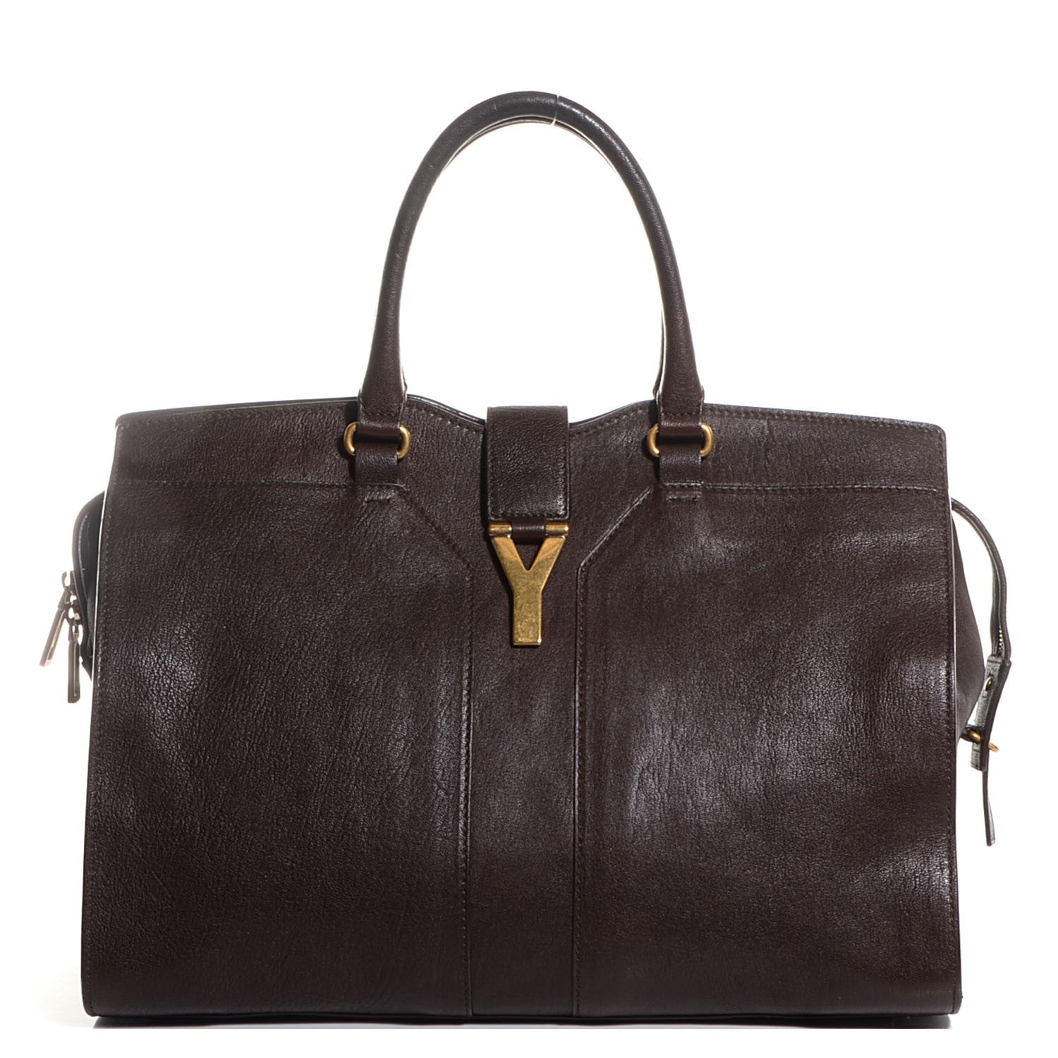 Saint Laurent Sheepskin Large Cabas ChYc Dark Brown 1 of 8