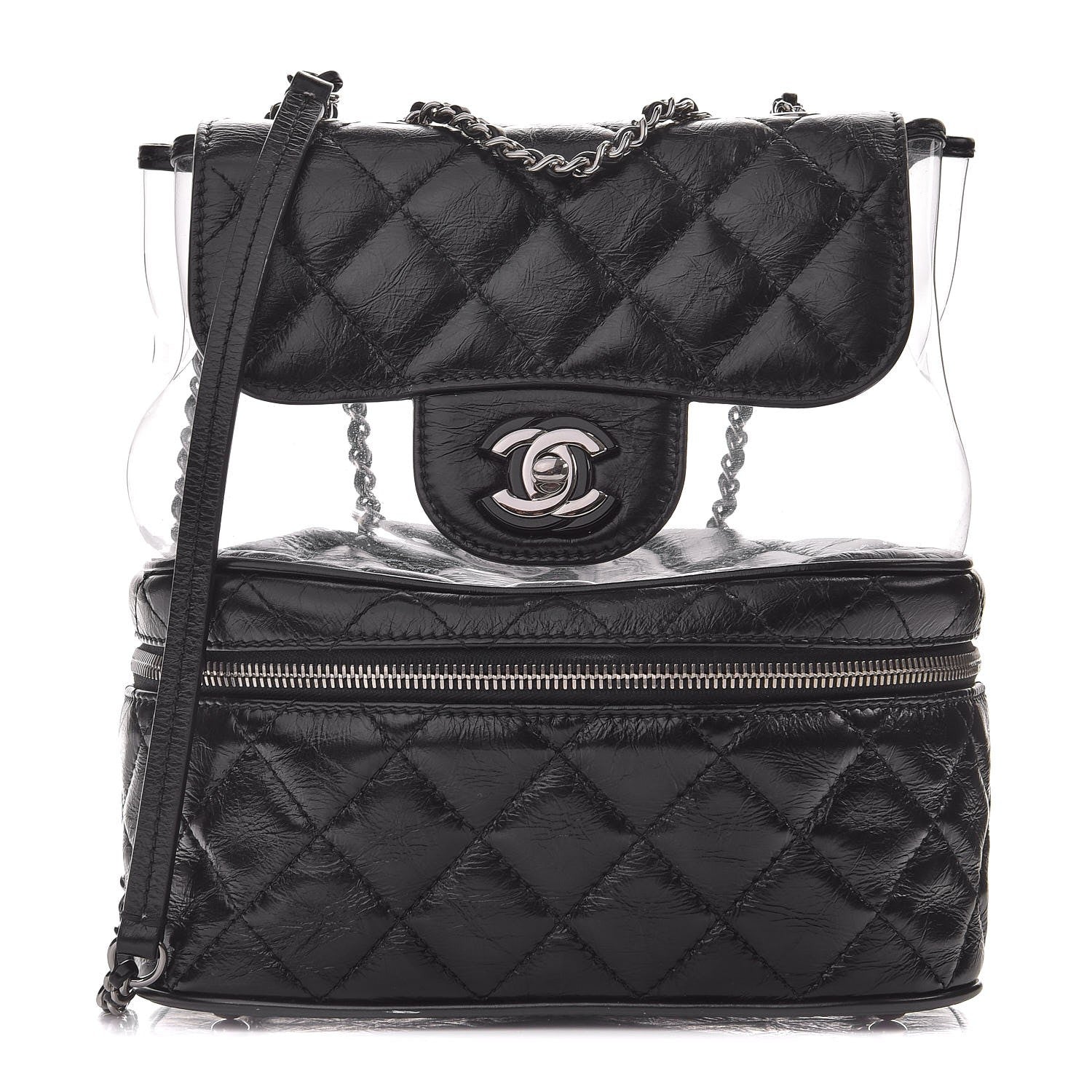 Chanel Crumpled Calfskin PVC Quilted Backpack Black 1 of 8