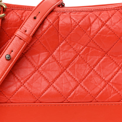 Chanel Aged Calfskin Quilted Medium Gabrielle Hobo Red 8 of 11