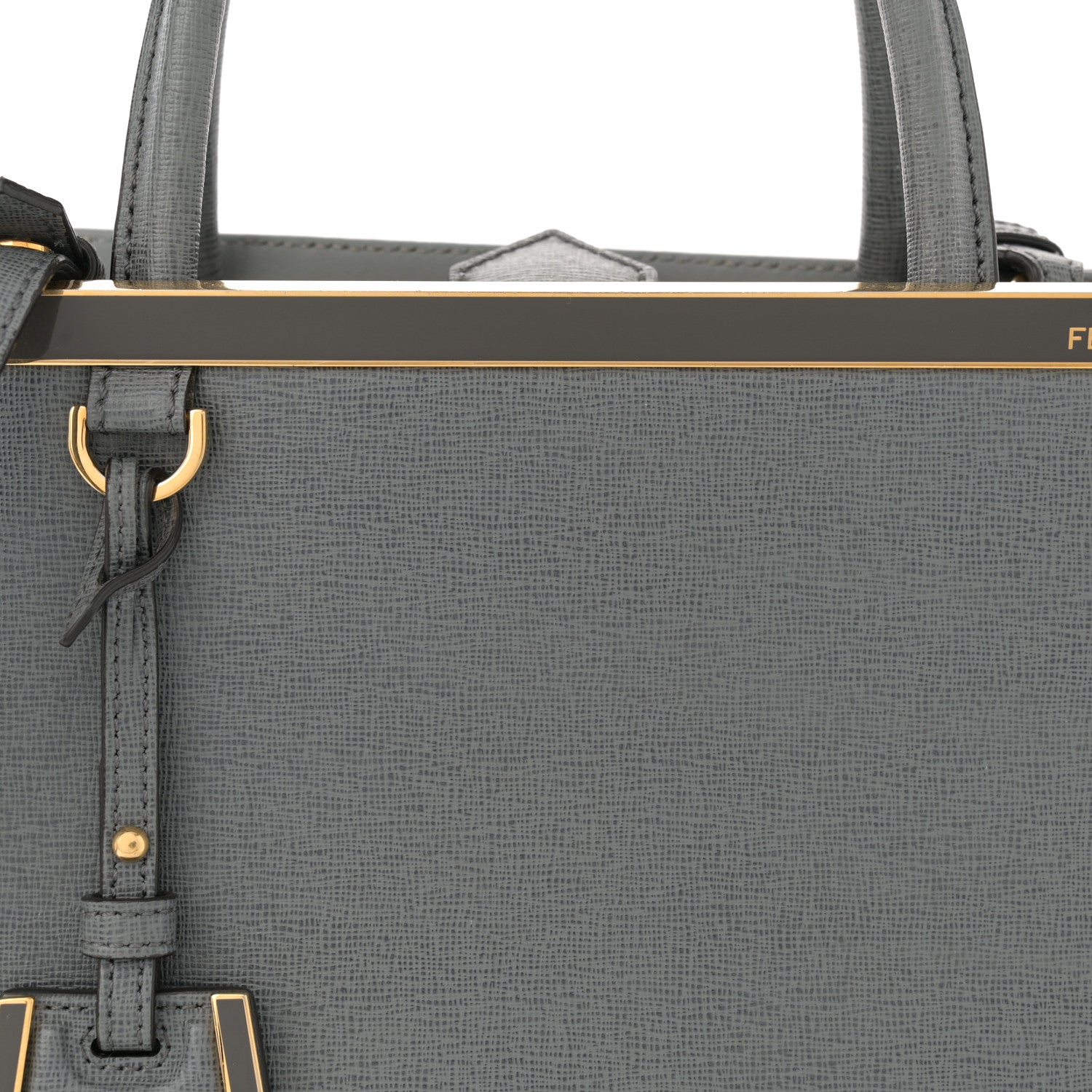 Fendi Vitello Elite Petite 2Jours Tote Grigio Grigio Chiaro 7 of 9