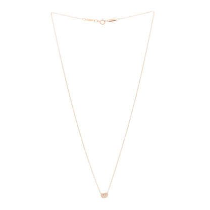Tiffany 18K Rose Gold Diamond Mini Elsa Peretti Bean Pendant Necklace 3 of 5