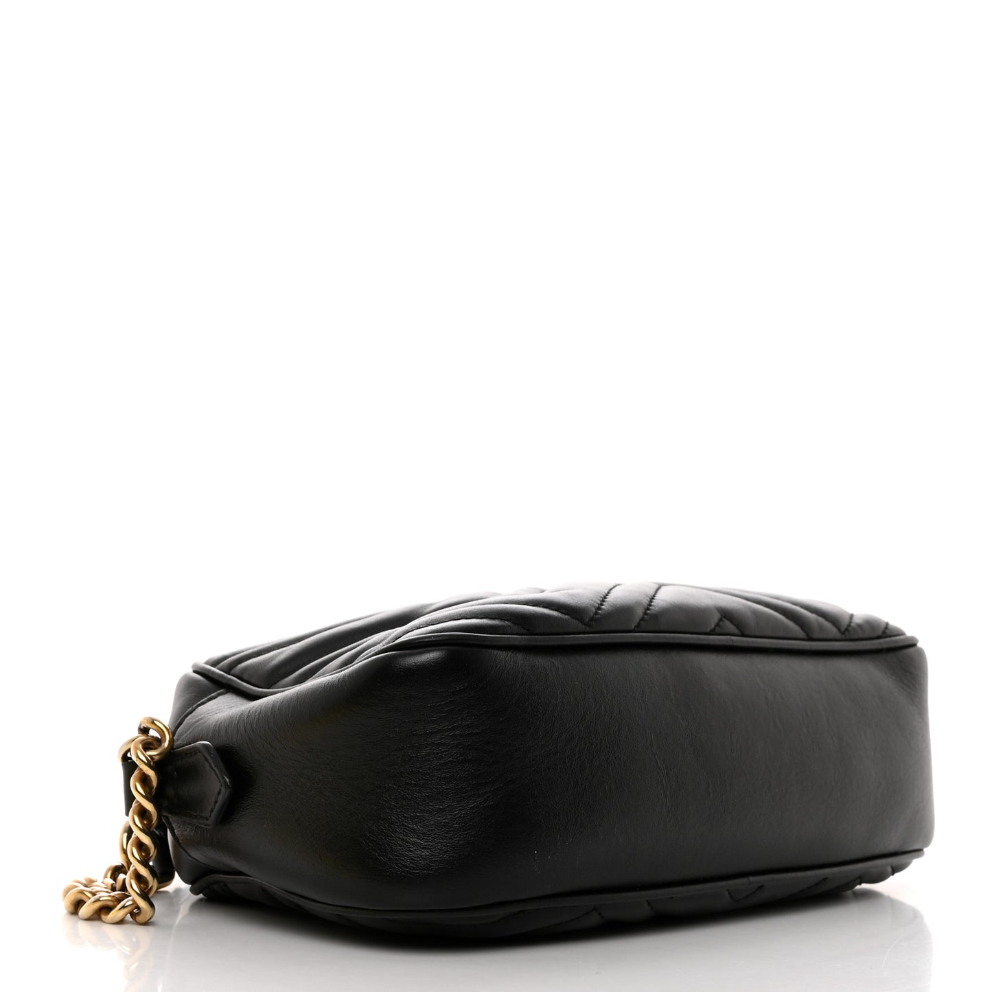 Calfskin Matelasse Small GG Marmont Chain Shoulder Bag Black