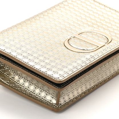 Christian Dior Metallic Patent Micro-Cannage 30 Montaigne 2 in 1 Pouch Gold 8 of 9