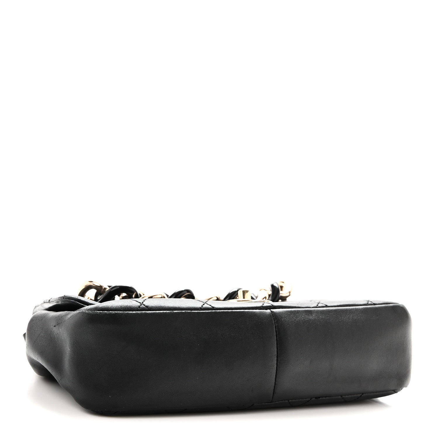 Chanel Lambskin Quilted Resin Bi-Color Chain Flap Bag Black 4 of 10