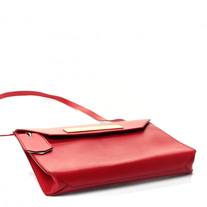 Balenciaga Calfskin Cable Flap Clutch Red 3 of 4