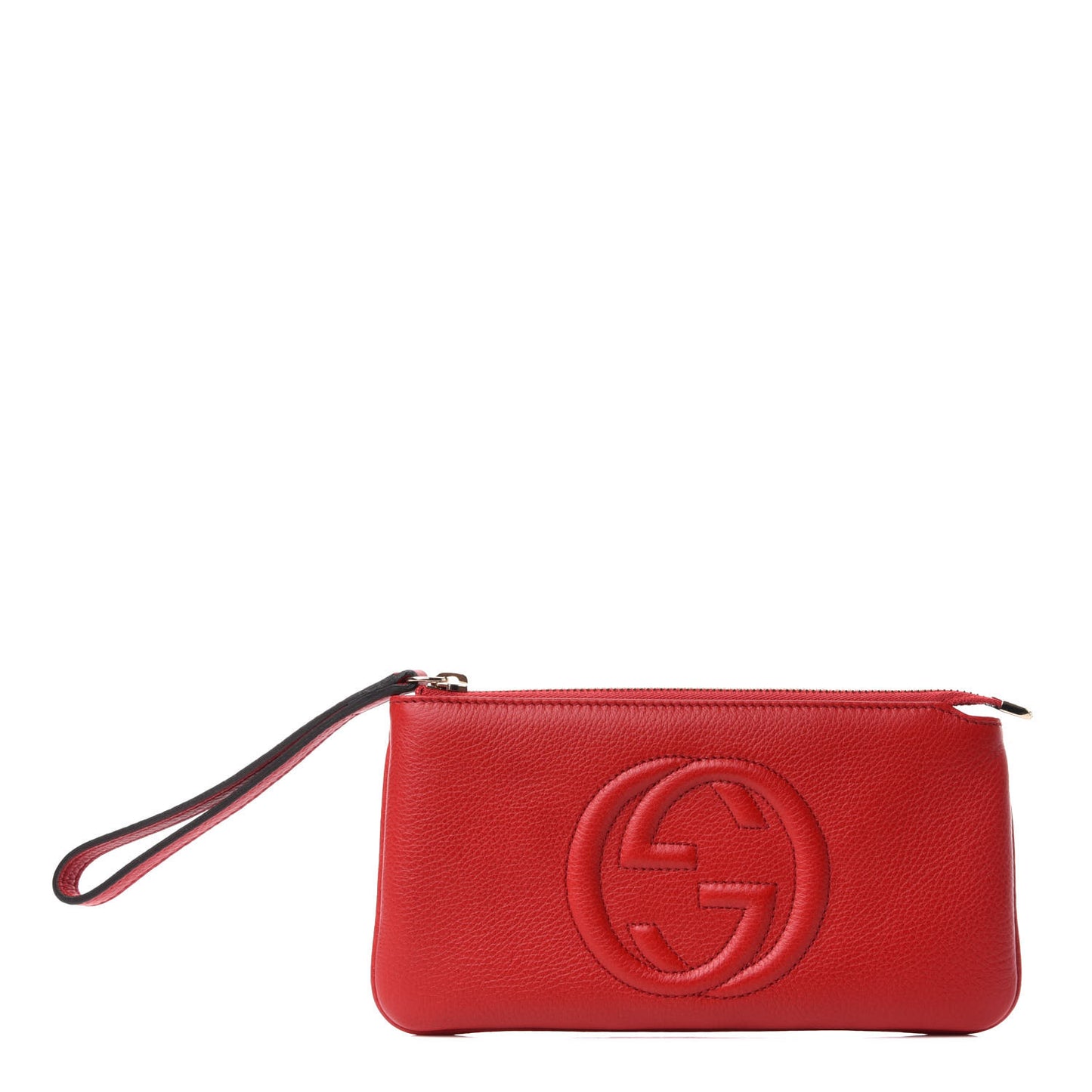 Pebbled Calfskin Soho Wristlet Vibrant Red