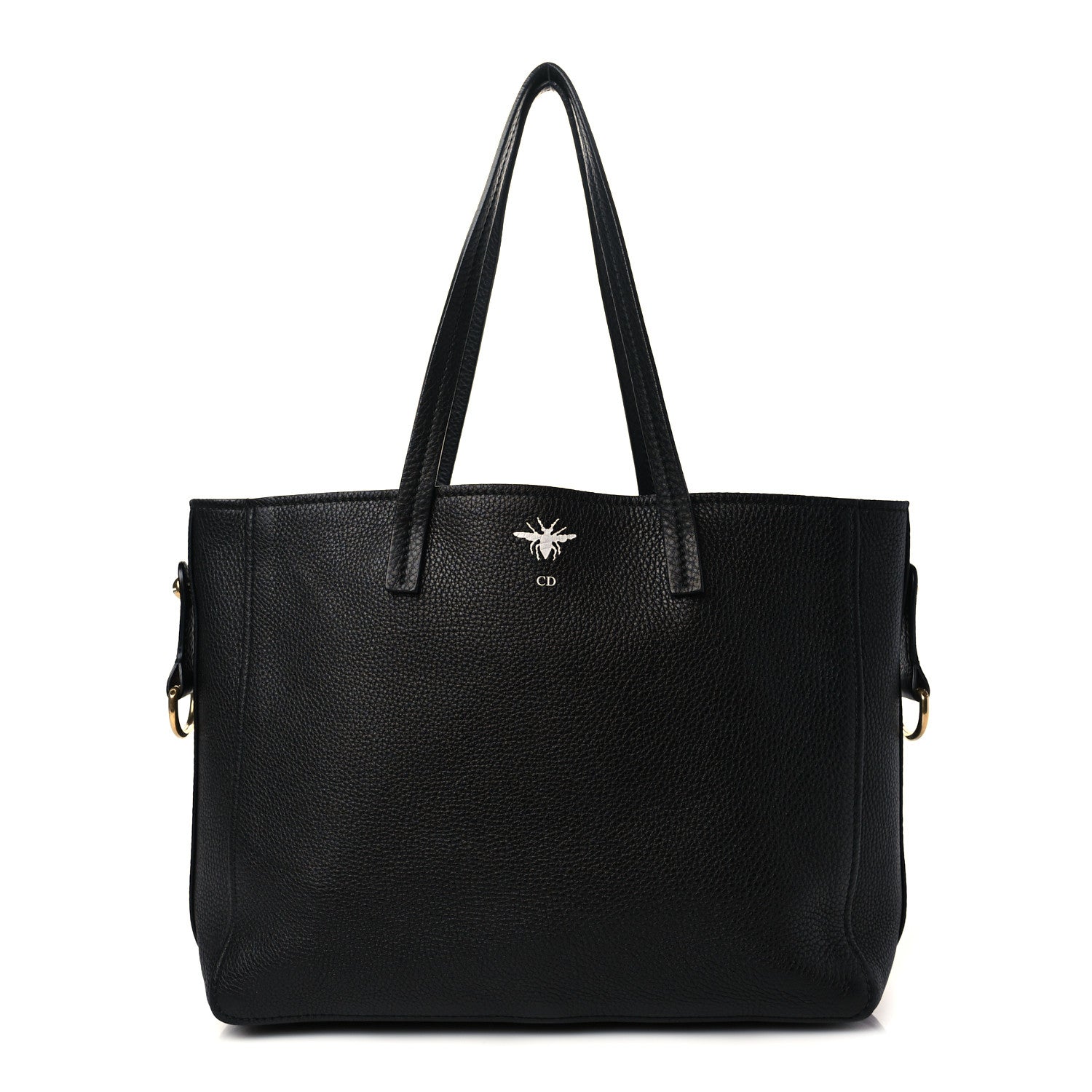 Christian Dior Grained Calfskin D-Bee Shopper Black 1 of 5