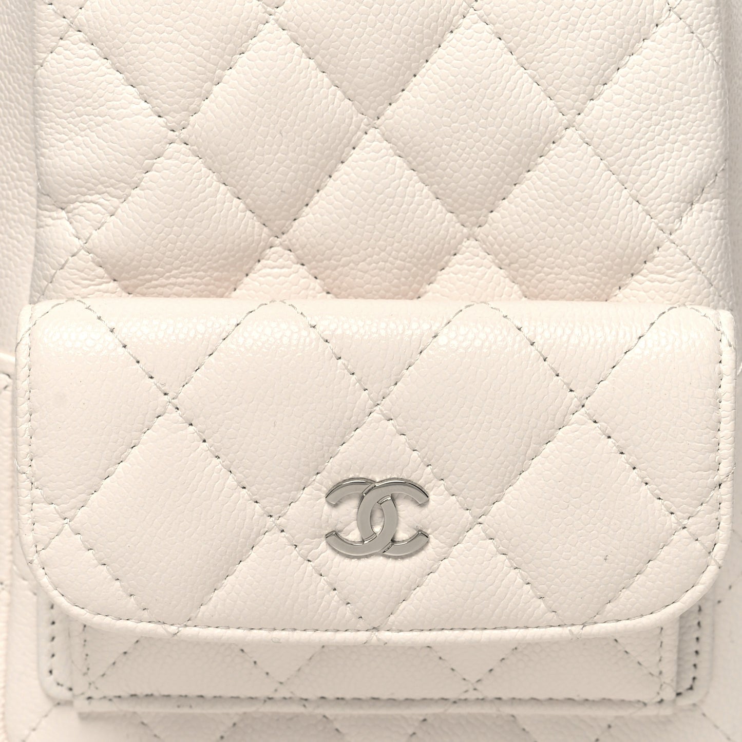 Caviar Quilted CC Mini Classic Backpack White