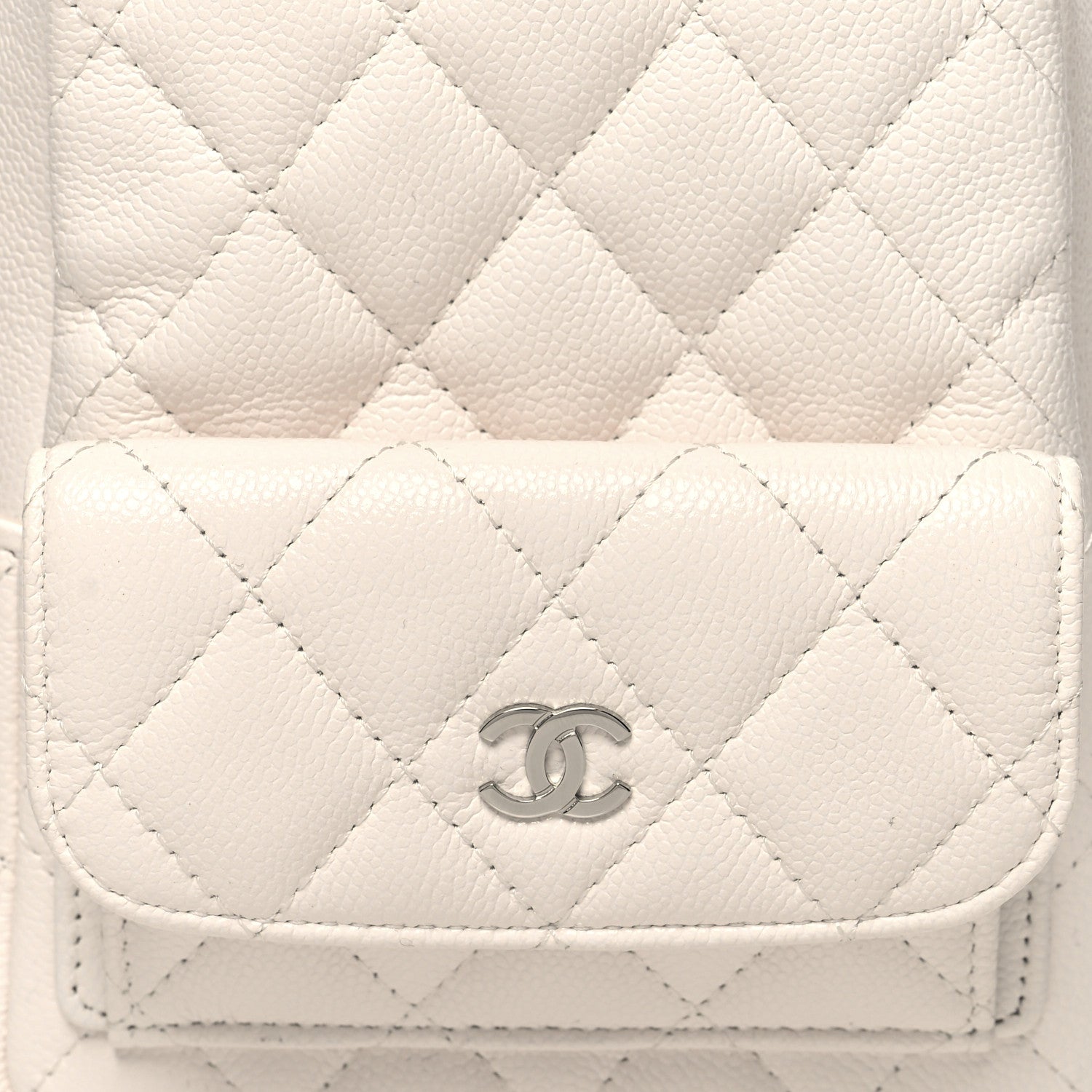 Chanel Caviar Quilted CC Mini Classic Backpack White 8 of 11