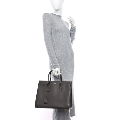 Saint Laurent Grained Calfskin Large Sac de Jour Carryall Earth 2 of 10
