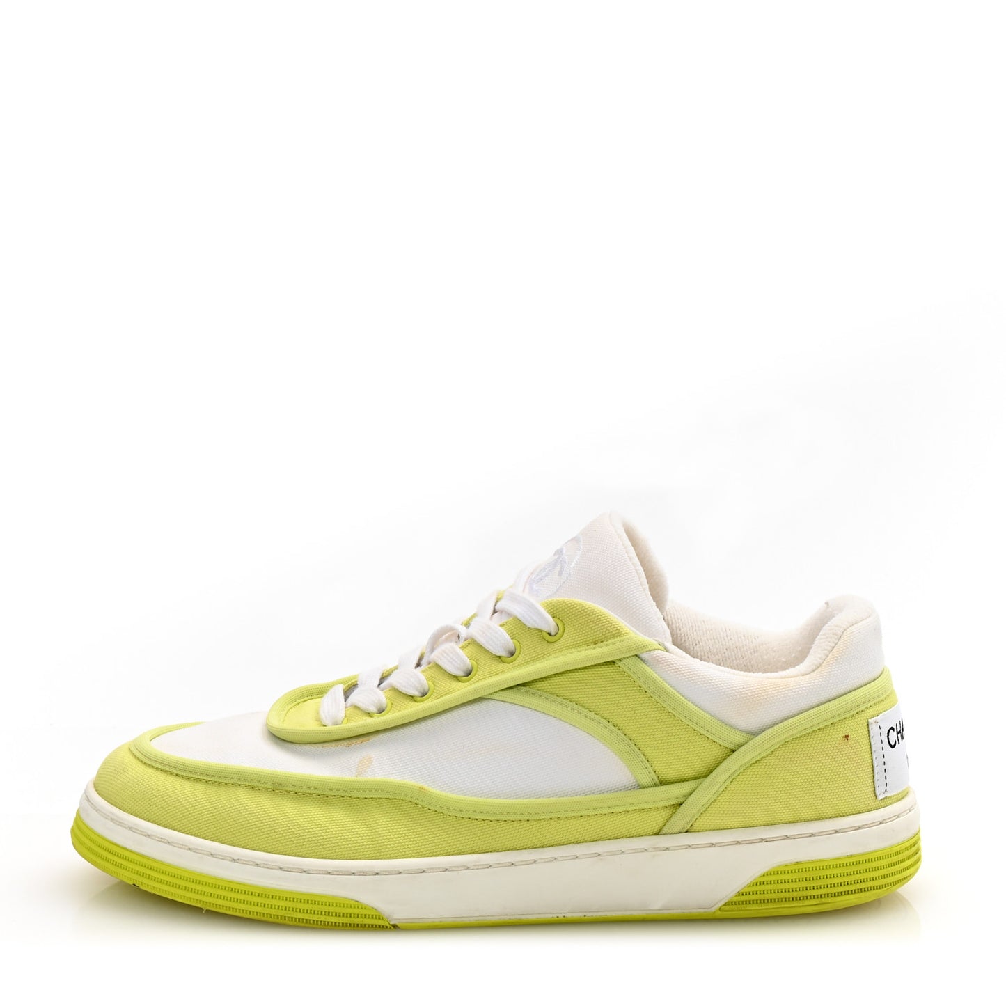 Fabric Womens Logo Sneakers 37 Yellow White