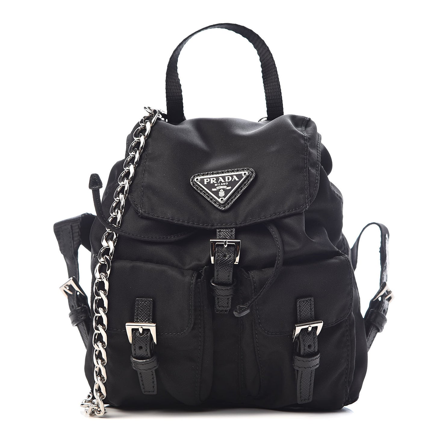 Nylon Vela Mini Crossbody Backpack Black