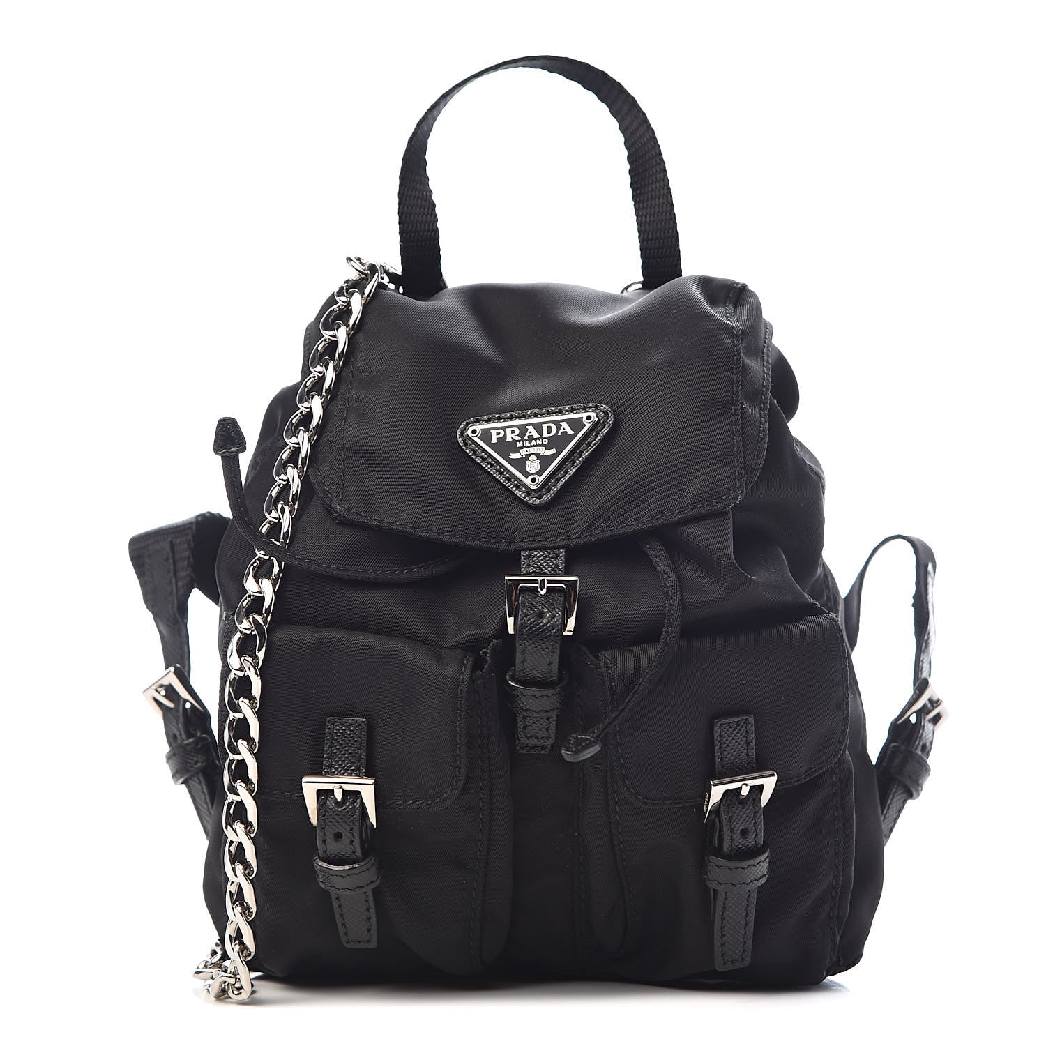 Prada Nylon Vela Mini Crossbody Backpack Black 1 of 10